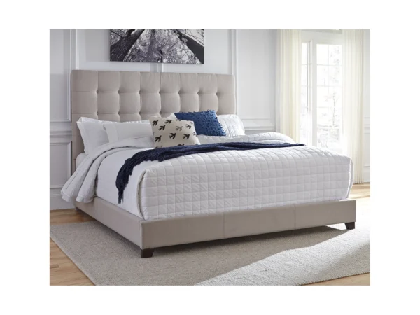 B130-581-10X8-CROP Nuvo Queen Upholstered Bed with Square Button Tufting