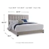 B130-581-Dolante-DIM Nuvo Queen Upholstered Bed with Square Button Tufting