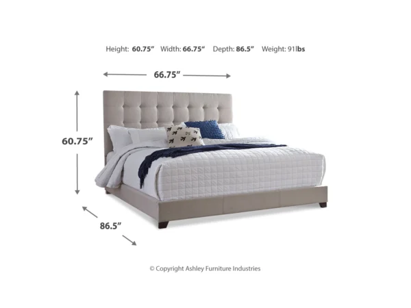 B130-581-Dolante-DIM Nuvo Queen Upholstered Bed with Square Button Tufting