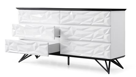 Vortice Accent Chest - Black/White