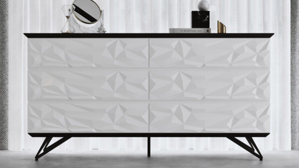 Vortice Accent Chest - Black/White